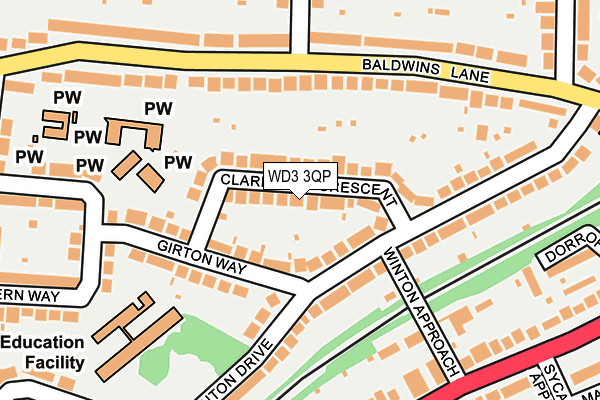 WD3 3QP map - OS OpenMap – Local (Ordnance Survey)