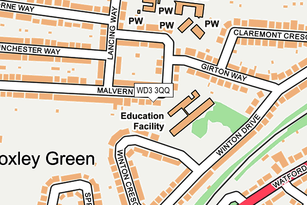 WD3 3QQ map - OS OpenMap – Local (Ordnance Survey)