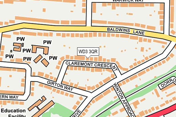 WD3 3QR map - OS OpenMap – Local (Ordnance Survey)