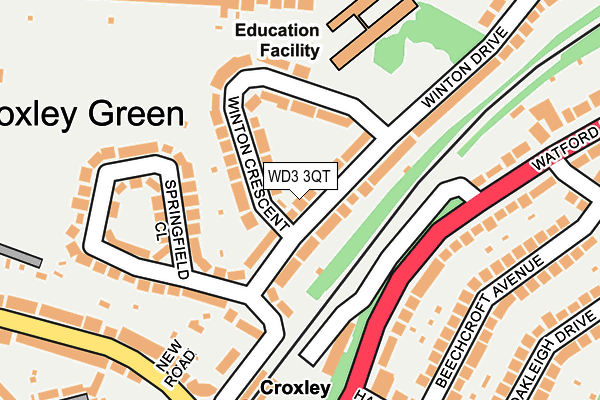 WD3 3QT map - OS OpenMap – Local (Ordnance Survey)