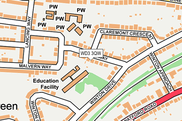 WD3 3QW map - OS OpenMap – Local (Ordnance Survey)
