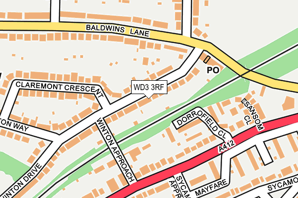 WD3 3RF map - OS OpenMap – Local (Ordnance Survey)