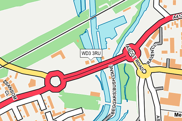 WD3 3RU map - OS OpenMap – Local (Ordnance Survey)