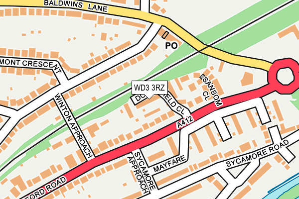 WD3 3RZ map - OS OpenMap – Local (Ordnance Survey)