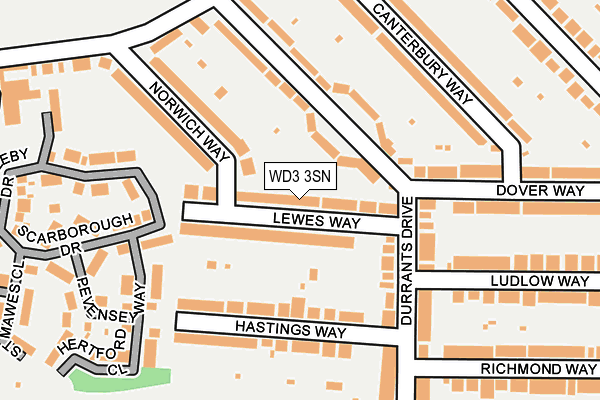 WD3 3SN map - OS OpenMap – Local (Ordnance Survey)