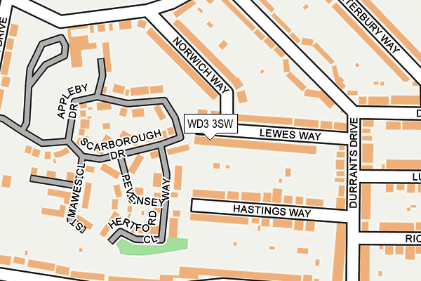 WD3 3SW map - OS OpenMap – Local (Ordnance Survey)