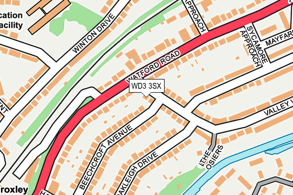 WD3 3SX map - OS OpenMap – Local (Ordnance Survey)
