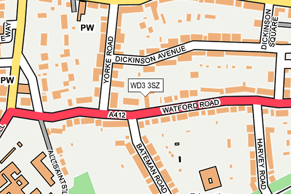 WD3 3SZ map - OS OpenMap – Local (Ordnance Survey)