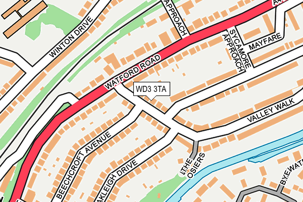 WD3 3TA map - OS OpenMap – Local (Ordnance Survey)