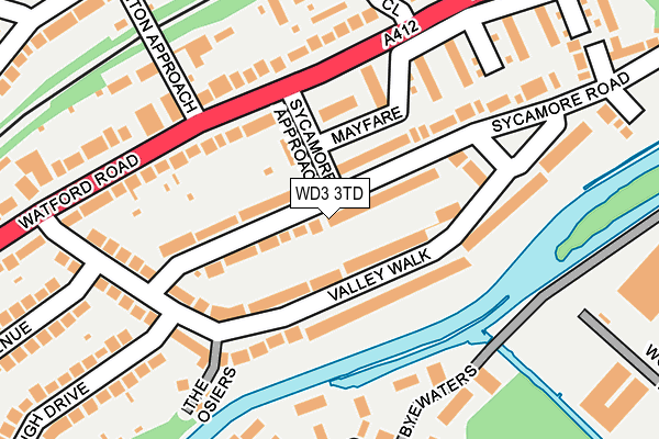 WD3 3TD map - OS OpenMap – Local (Ordnance Survey)