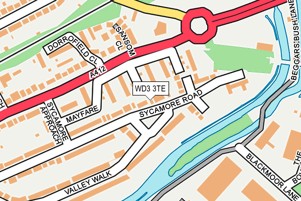 WD3 3TE map - OS OpenMap – Local (Ordnance Survey)