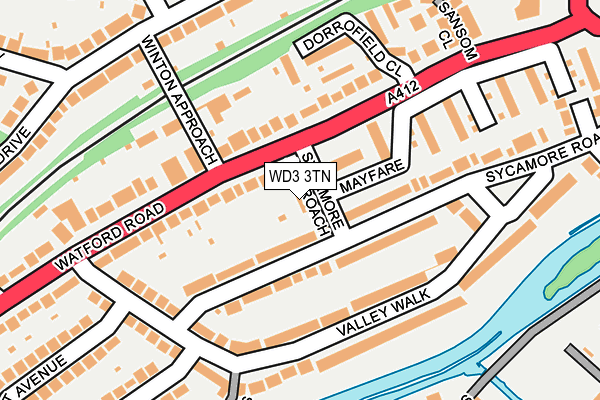 WD3 3TN map - OS OpenMap – Local (Ordnance Survey)