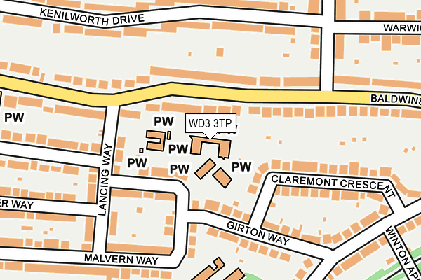 WD3 3TP map - OS OpenMap – Local (Ordnance Survey)