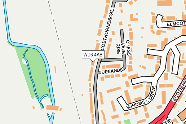 WD3 4AB map - OS OpenMap – Local (Ordnance Survey)