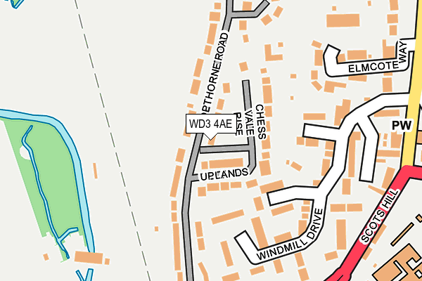 WD3 4AE map - OS OpenMap – Local (Ordnance Survey)