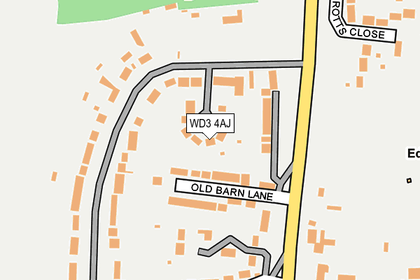 WD3 4AJ map - OS OpenMap – Local (Ordnance Survey)