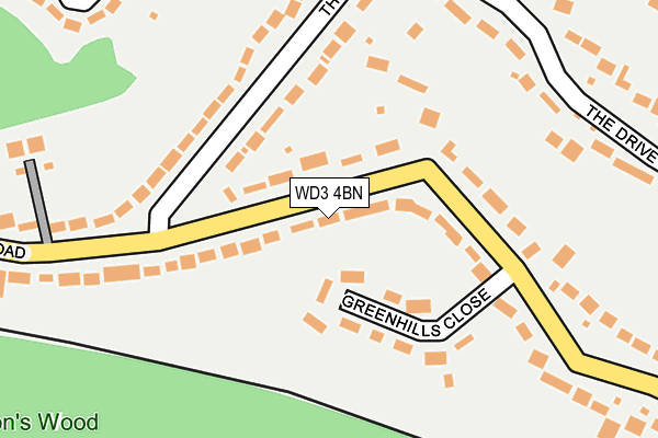 WD3 4BN map - OS OpenMap – Local (Ordnance Survey)