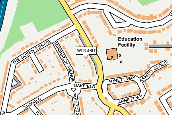 WD3 4BU map - OS OpenMap – Local (Ordnance Survey)