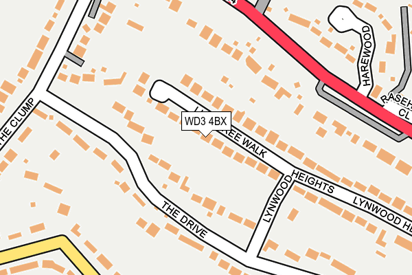 WD3 4BX map - OS OpenMap – Local (Ordnance Survey)