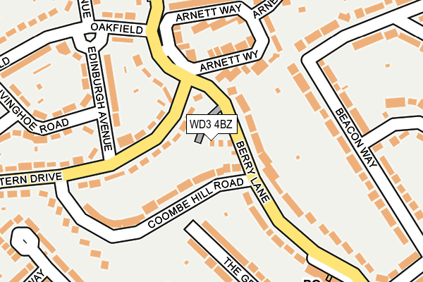 WD3 4BZ map - OS OpenMap – Local (Ordnance Survey)