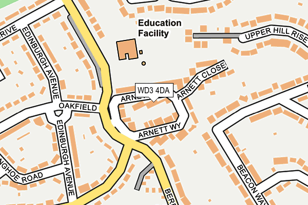 WD3 4DA map - OS OpenMap – Local (Ordnance Survey)