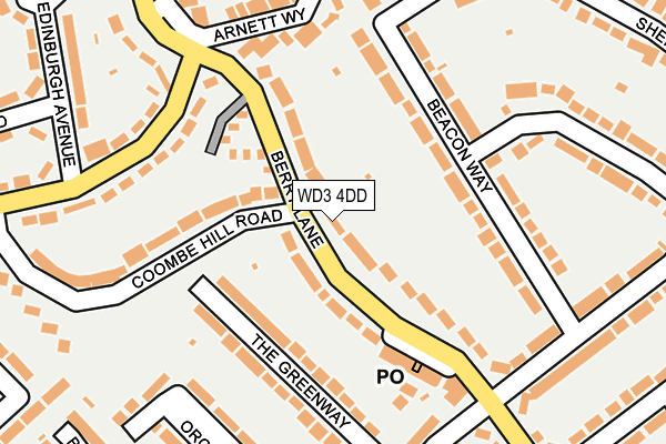 WD3 4DD map - OS OpenMap – Local (Ordnance Survey)