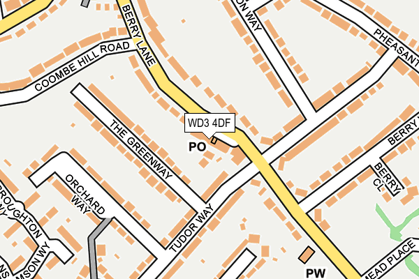 WD3 4DF map - OS OpenMap – Local (Ordnance Survey)