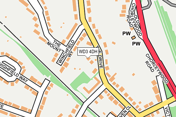 WD3 4DH map - OS OpenMap – Local (Ordnance Survey)