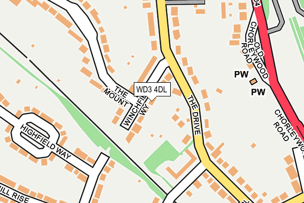 WD3 4DL map - OS OpenMap – Local (Ordnance Survey)