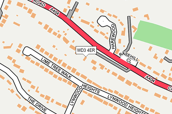 WD3 4ER map - OS OpenMap – Local (Ordnance Survey)