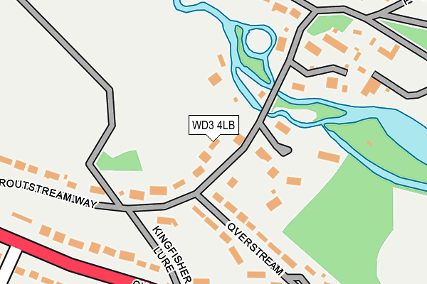 WD3 4LB map - OS OpenMap – Local (Ordnance Survey)