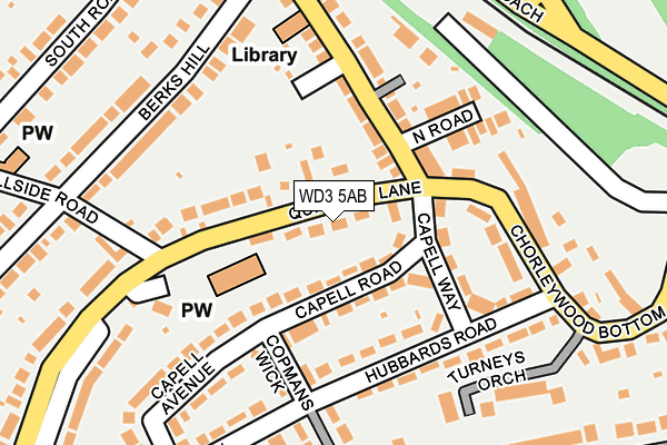 WD3 5AB map - OS OpenMap – Local (Ordnance Survey)