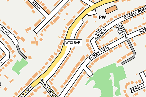 WD3 5AE map - OS OpenMap – Local (Ordnance Survey)