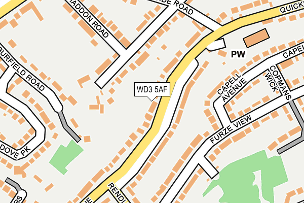 WD3 5AF map - OS OpenMap – Local (Ordnance Survey)