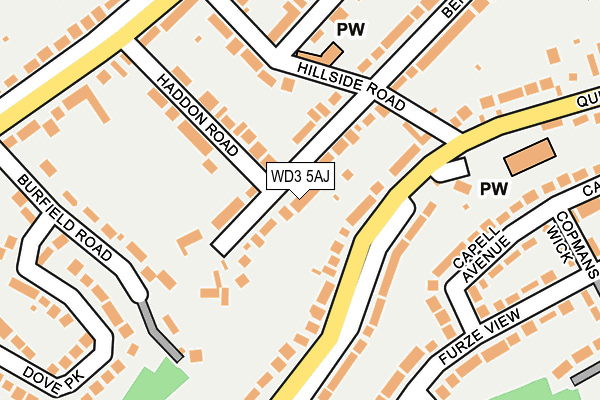 WD3 5AJ map - OS OpenMap – Local (Ordnance Survey)
