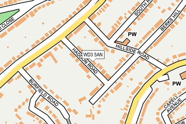WD3 5AN map - OS OpenMap – Local (Ordnance Survey)