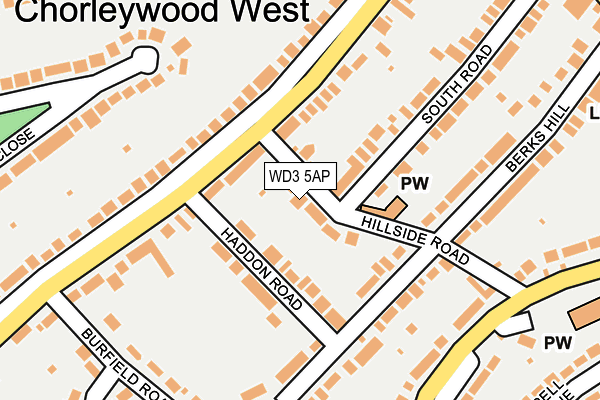 WD3 5AP map - OS OpenMap – Local (Ordnance Survey)