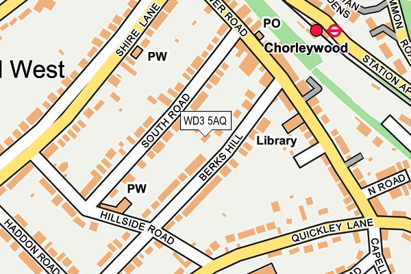 WD3 5AQ map - OS OpenMap – Local (Ordnance Survey)
