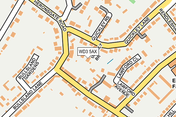 WD3 5AX map - OS OpenMap – Local (Ordnance Survey)