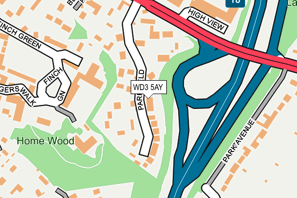 WD3 5AY map - OS OpenMap – Local (Ordnance Survey)