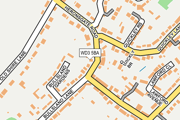 WD3 5BA map - OS OpenMap – Local (Ordnance Survey)