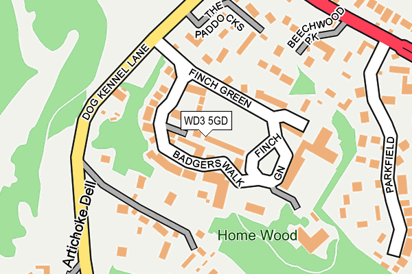 WD3 5GD map - OS OpenMap – Local (Ordnance Survey)