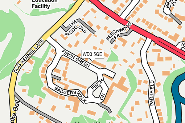 WD3 5GE map - OS OpenMap – Local (Ordnance Survey)