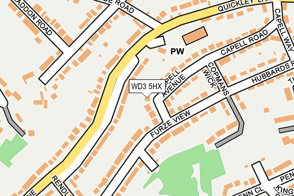 WD3 5HX map - OS OpenMap – Local (Ordnance Survey)
