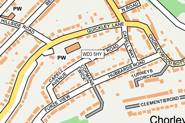 WD3 5HY map - OS OpenMap – Local (Ordnance Survey)