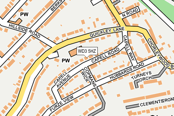 WD3 5HZ map - OS OpenMap – Local (Ordnance Survey)