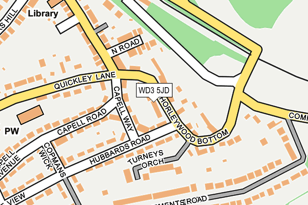 WD3 5JD map - OS OpenMap – Local (Ordnance Survey)