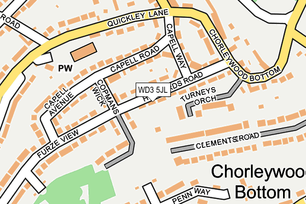 WD3 5JL map - OS OpenMap – Local (Ordnance Survey)