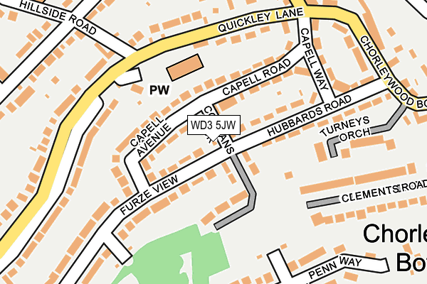 WD3 5JW map - OS OpenMap – Local (Ordnance Survey)