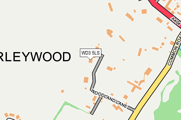 Map of WOODLAND LANE RESIDENTS ASSOCIATION LIMITED at local scale